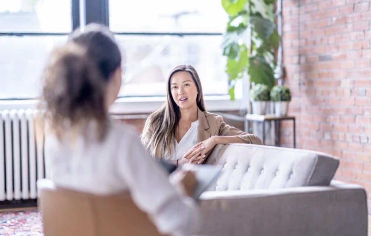 Woman feeling calm before first EMDR therapy session, Christian EMDR therapist Florida